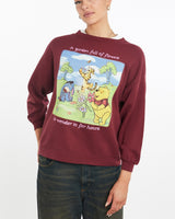 Vintage, Disney, Winnie, The, Pooh, Sweatshirt, The Real Deal, size medium, colour Burgundy, newtown, sydney, australia, thrift store, opshop, preloved, secondhand, sustainable, retro, antique, 70s, 80s, 90s, 2000s, 00s, fashion, clothing, streetwear, trendy, garment, style, boutique, store, shop, archive, sale, cheap, best, top, Sweats and hoodies