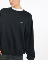 Vintage, 90s, Nike, Sweatshirt, The Real Deal, size large, colour Black, newtown, sydney, australia, thrift store, opshop, preloved, secondhand, sustainable, retro, antique, 70s, 80s, 90s, 2000s, 00s, fashion, clothing, streetwear, trendy, garment, style, boutique, store, shop, archive, sale, cheap, best, top, Sweats and hoodies