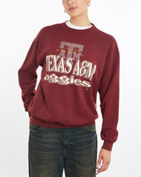 Vintage, 90s, NCAA, Texas, A&M, Aggies, Sweatshirt, The Real Deal, size medium, colour Burgundy, newtown, sydney, australia, thrift store, opshop, preloved, secondhand, sustainable, retro, antique, 70s, 80s, 90s, 2000s, 00s, fashion, clothing, streetwear, trendy, garment, style, boutique, store, shop, archive, sale, cheap, best, top, Sweats and hoodies