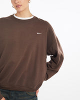 Vintage, 90s, Nike, Sweatshirt, The Real Deal, size large, colour Brown, newtown, sydney, australia, thrift store, opshop, preloved, secondhand, sustainable, retro, antique, 70s, 80s, 90s, 2000s, 00s, fashion, clothing, streetwear, trendy, garment, style, boutique, store, shop, archive, sale, cheap, best, top, Sweats and hoodies