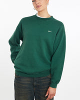 Vintage, 90s, Nike, Sweatshirt, The Real Deal, size medium, colour Green, newtown, sydney, australia, thrift store, opshop, preloved, secondhand, sustainable, retro, antique, 70s, 80s, 90s, 2000s, 00s, fashion, clothing, streetwear, trendy, garment, style, boutique, store, shop, archive, sale, cheap, best, top, Sweats and hoodies