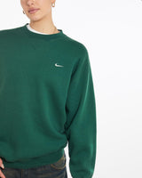 Vintage, 90s, Nike, Sweatshirt, The Real Deal, size medium, colour Green, newtown, sydney, australia, thrift store, opshop, preloved, secondhand, sustainable, retro, antique, 70s, 80s, 90s, 2000s, 00s, fashion, clothing, streetwear, trendy, garment, style, boutique, store, shop, archive, sale, cheap, best, top, Sweats and hoodies