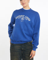 Vintage, 90s, NFL, Detroit, Lions, Sweatshirt, The Real Deal, size large, colour Blue, newtown, sydney, australia, thrift store, opshop, preloved, secondhand, sustainable, retro, antique, 70s, 80s, 90s, 2000s, 00s, fashion, clothing, streetwear, trendy, garment, style, boutique, store, shop, archive, sale, cheap, best, top, Sweats and hoodies
