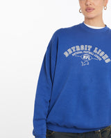 Vintage, 90s, NFL, Detroit, Lions, Sweatshirt, The Real Deal, size large, colour Blue, newtown, sydney, australia, thrift store, opshop, preloved, secondhand, sustainable, retro, antique, 70s, 80s, 90s, 2000s, 00s, fashion, clothing, streetwear, trendy, garment, style, boutique, store, shop, archive, sale, cheap, best, top, Sweats and hoodies
