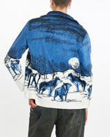 Vintage, All, Over, Print, Wolf, Wildlife, Fleece, Jacket, The Real Deal, size medium, colour Multicolour, newtown, sydney, australia, thrift store, opshop, preloved, secondhand, sustainable, retro, antique, 70s, 80s, 90s, 2000s, 00s, fashion, clothing, streetwear, trendy, garment, style, boutique, store, shop, archive, sale, cheap, best, top, Jackets