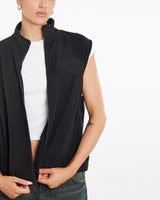 Vintage, Harley, Davidson, Fleece, Vest, The Real Deal, size large, colour Black, newtown, sydney, australia, thrift store, opshop, preloved, secondhand, sustainable, retro, antique, 70s, 80s, 90s, 2000s, 00s, fashion, clothing, streetwear, trendy, garment, style, boutique, store, shop, archive, sale, cheap, best, top, Jackets
