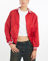 Vintage, 80s, University, of, Wisconsin, Bomber, Jacket, The Real Deal, size medium, colour Red, newtown, sydney, australia, thrift store, opshop, preloved, secondhand, sustainable, retro, antique, 70s, 80s, 90s, 2000s, 00s, fashion, clothing, streetwear, trendy, garment, style, boutique, store, shop, archive, sale, cheap, best, top, Jackets