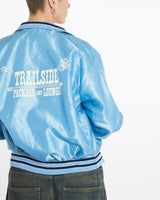 Vintage, 80s, Satin, Bomber, Jacket, The Real Deal, size medium, colour Blue, newtown, sydney, australia, thrift store, opshop, preloved, secondhand, sustainable, retro, antique, 70s, 80s, 90s, 2000s, 00s, fashion, clothing, streetwear, trendy, garment, style, boutique, store, shop, archive, sale, cheap, best, top, Jackets