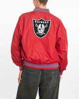 Vintage, 80s, NFL, Oakland, Raiders, Bomber, Jacket, The Real Deal, size medium, colour Red, newtown, sydney, australia, thrift store, opshop, preloved, secondhand, sustainable, retro, antique, 70s, 80s, 90s, 2000s, 00s, fashion, clothing, streetwear, trendy, garment, style, boutique, store, shop, archive, sale, cheap, best, top, Jackets