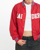 Vintage, 80s, NFL, Oakland, Raiders, Bomber, Jacket, The Real Deal, size medium, colour Red, newtown, sydney, australia, thrift store, opshop, preloved, secondhand, sustainable, retro, antique, 70s, 80s, 90s, 2000s, 00s, fashion, clothing, streetwear, trendy, garment, style, boutique, store, shop, archive, sale, cheap, best, top, Jackets