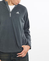 Vintage, Adidas, Tech, Quarter, Zip, Fleece, Sweatshirt, The Real Deal, size medium, colour Grey, newtown, sydney, australia, thrift store, opshop, preloved, secondhand, sustainable, retro, antique, 70s, 80s, 90s, 2000s, 00s, fashion, clothing, streetwear, trendy, garment, style, boutique, store, shop, archive, sale, cheap, best, top, Sweats and hoodies