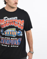 Vintage, 1999, NFL, Denver, Broncos, Tee, The Real Deal, size large, colour Black, newtown, sydney, australia, thrift store, opshop, preloved, secondhand, sustainable, retro, antique, 70s, 80s, 90s, 2000s, 00s, fashion, clothing, streetwear, trendy, garment, style, boutique, store, shop, archive, sale, cheap, best, top, T-Shirts