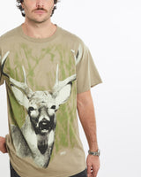 Vintage, Deer, Wildlife, Tee, The Real Deal, size large, colour Beige, newtown, sydney, australia, thrift store, opshop, preloved, secondhand, sustainable, retro, antique, 70s, 80s, 90s, 2000s, 00s, fashion, clothing, streetwear, trendy, garment, style, boutique, store, shop, archive, sale, cheap, best, top, T-Shirts