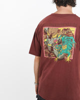 Vintage, 90s, Earth, Foundation, Wildlife, Tee, The Real Deal, size extra large, colour Burgundy, newtown, sydney, australia, thrift store, opshop, preloved, secondhand, sustainable, retro, antique, 70s, 80s, 90s, 2000s, 00s, fashion, clothing, streetwear, trendy, garment, style, boutique, store, shop, archive, sale, cheap, best, top, T-Shirts