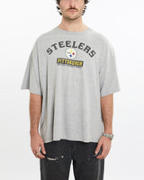 Vintage, NFL, Pittsburgh, Steelers, Tee, The Real Deal, size large, colour Grey, newtown, sydney, australia, thrift store, opshop, preloved, secondhand, sustainable, retro, antique, 70s, 80s, 90s, 2000s, 00s, fashion, clothing, streetwear, trendy, garment, style, boutique, store, shop, archive, sale, cheap, best, top, T-Shirts