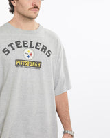 Vintage, NFL, Pittsburgh, Steelers, Tee, The Real Deal, size large, colour Grey, newtown, sydney, australia, thrift store, opshop, preloved, secondhand, sustainable, retro, antique, 70s, 80s, 90s, 2000s, 00s, fashion, clothing, streetwear, trendy, garment, style, boutique, store, shop, archive, sale, cheap, best, top, T-Shirts