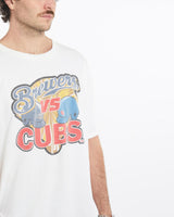 Vintage, MLB, Milwaukee, Brewers, vs, Chicago, Cubs, Tee, The Real Deal, size large, colour White, newtown, sydney, australia, thrift store, opshop, preloved, secondhand, sustainable, retro, antique, 70s, 80s, 90s, 2000s, 00s, fashion, clothing, streetwear, trendy, garment, style, boutique, store, shop, archive, sale, cheap, best, top, T-Shirts