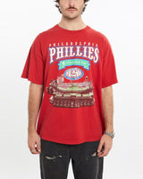 Vintage, 2004, MLB, Philadelphia, Phillies, Tee, The Real Deal, size large, colour Red, newtown, sydney, australia, thrift store, opshop, preloved, secondhand, sustainable, retro, antique, 70s, 80s, 90s, 2000s, 00s, fashion, clothing, streetwear, trendy, garment, style, boutique, store, shop, archive, sale, cheap, best, top, T-Shirts