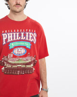 Vintage, 2004, MLB, Philadelphia, Phillies, Tee, The Real Deal, size large, colour Red, newtown, sydney, australia, thrift store, opshop, preloved, secondhand, sustainable, retro, antique, 70s, 80s, 90s, 2000s, 00s, fashion, clothing, streetwear, trendy, garment, style, boutique, store, shop, archive, sale, cheap, best, top, T-Shirts