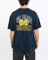 Vintage, NCAA, Michigan, Wolverines, Tee, The Real Deal, size large, colour Navy, newtown, sydney, australia, thrift store, opshop, preloved, secondhand, sustainable, retro, antique, 70s, 80s, 90s, 2000s, 00s, fashion, clothing, streetwear, trendy, garment, style, boutique, store, shop, archive, sale, cheap, best, top, T-Shirts