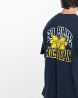 Vintage, NCAA, Michigan, Wolverines, Tee, The Real Deal, size large, colour Navy, newtown, sydney, australia, thrift store, opshop, preloved, secondhand, sustainable, retro, antique, 70s, 80s, 90s, 2000s, 00s, fashion, clothing, streetwear, trendy, garment, style, boutique, store, shop, archive, sale, cheap, best, top, T-Shirts