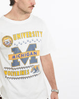 Vintage, 90s, NCAA, Michigan, Wolverines, Tee, The Real Deal, size large, colour White, newtown, sydney, australia, thrift store, opshop, preloved, secondhand, sustainable, retro, antique, 70s, 80s, 90s, 2000s, 00s, fashion, clothing, streetwear, trendy, garment, style, boutique, store, shop, archive, sale, cheap, best, top, T-Shirts