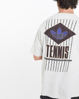 Vintage, 90s, Adidas, Tennis, Tee, The Real Deal, size large, colour Grey, newtown, sydney, australia, thrift store, opshop, preloved, secondhand, sustainable, retro, antique, 70s, 80s, 90s, 2000s, 00s, fashion, clothing, streetwear, trendy, garment, style, boutique, store, shop, archive, sale, cheap, best, top, T-Shirts