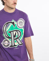 Vintage, 1993, MLB, Colorado, Rockies, Tall, Tee, The Real Deal, size large, colour Purple, newtown, sydney, australia, thrift store, opshop, preloved, secondhand, sustainable, retro, antique, 70s, 80s, 90s, 2000s, 00s, fashion, clothing, streetwear, trendy, garment, style, boutique, store, shop, archive, sale, cheap, best, top, T-Shirts
