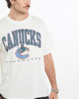 Vintage, NHL, Vancouver, Canucks, Tee, The Real Deal, size large, colour White, newtown, sydney, australia, thrift store, opshop, preloved, secondhand, sustainable, retro, antique, 70s, 80s, 90s, 2000s, 00s, fashion, clothing, streetwear, trendy, garment, style, boutique, store, shop, archive, sale, cheap, best, top, T-Shirts