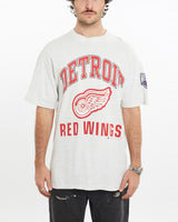 Vintage, 90s, NHL, Detroit, Red, Wings, Tee, The Real Deal, size large, colour White, newtown, sydney, australia, thrift store, opshop, preloved, secondhand, sustainable, retro, antique, 70s, 80s, 90s, 2000s, 00s, fashion, clothing, streetwear, trendy, garment, style, boutique, store, shop, archive, sale, cheap, best, top, T-Shirts