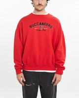 Vintage, NFL, Tampa, Bay, Buccaneers, Sweatshirt, The Real Deal, size large, colour Red, newtown, sydney, australia, thrift store, opshop, preloved, secondhand, sustainable, retro, antique, 70s, 80s, 90s, 2000s, 00s, fashion, clothing, streetwear, trendy, garment, style, boutique, store, shop, archive, sale, cheap, best, top, Sweats and hoodies
