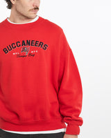 Vintage, NFL, Tampa, Bay, Buccaneers, Sweatshirt, The Real Deal, size large, colour Red, newtown, sydney, australia, thrift store, opshop, preloved, secondhand, sustainable, retro, antique, 70s, 80s, 90s, 2000s, 00s, fashion, clothing, streetwear, trendy, garment, style, boutique, store, shop, archive, sale, cheap, best, top, Sweats and hoodies