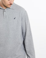 Vintage, Nautica, Long, Sleeve, Polo, Shirt, The Real Deal, size extra large, colour Grey, newtown, sydney, australia, thrift store, opshop, preloved, secondhand, sustainable, retro, antique, 70s, 80s, 90s, 2000s, 00s, fashion, clothing, streetwear, trendy, garment, style, boutique, store, shop, archive, sale, cheap, best, top, Shirts