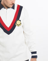 Vintage, Tommy, Hilfiger, Rugby, Shirt, The Real Deal, size large, colour White, newtown, sydney, australia, thrift store, opshop, preloved, secondhand, sustainable, retro, antique, 70s, 80s, 90s, 2000s, 00s, fashion, clothing, streetwear, trendy, garment, style, boutique, store, shop, archive, sale, cheap, best, top, Shirts