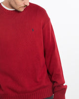 Vintage, 90s, Polo, Ralph, Lauren, Knit, Sweater, The Real Deal, size extra large, colour Red, newtown, sydney, australia, thrift store, opshop, preloved, secondhand, sustainable, retro, antique, 70s, 80s, 90s, 2000s, 00s, fashion, clothing, streetwear, trendy, garment, style, boutique, store, shop, archive, sale, cheap, best, top, Sweats and hoodies