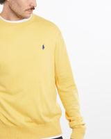 Vintage, Polo, Ralph, Lauren, Knit, Sweater, The Real Deal, size large, colour Yellow, newtown, sydney, australia, thrift store, opshop, preloved, secondhand, sustainable, retro, antique, 70s, 80s, 90s, 2000s, 00s, fashion, clothing, streetwear, trendy, garment, style, boutique, store, shop, archive, sale, cheap, best, top, Sweats and hoodies