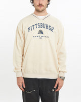 Vintage, NCAA, Pittsburgh, Panthers, Sweatshirt, The Real Deal, size large, colour Beige, newtown, sydney, australia, thrift store, opshop, preloved, secondhand, sustainable, retro, antique, 70s, 80s, 90s, 2000s, 00s, fashion, clothing, streetwear, trendy, garment, style, boutique, store, shop, archive, sale, cheap, best, top, Sweats and hoodies