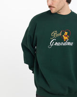 Vintage, 90s, Disney, Winnie, The, Pooh, Best, Grandma', Sweatshirt, The Real Deal, size large, colour Green, newtown, sydney, australia, thrift store, opshop, preloved, secondhand, sustainable, retro, antique, 70s, 80s, 90s, 2000s, 00s, fashion, clothing, streetwear, trendy, garment, style, boutique, store, shop, archive, sale, cheap, best, top, Sweats and hoodies
