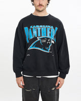 Vintage, 1993, NFL, Carolina, Panthers, Sweatshirt, The Real Deal, size large, colour Black, newtown, sydney, australia, thrift store, opshop, preloved, secondhand, sustainable, retro, antique, 70s, 80s, 90s, 2000s, 00s, fashion, clothing, streetwear, trendy, garment, style, boutique, store, shop, archive, sale, cheap, best, top, Sweats and hoodies