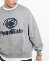 Vintage, 90s, NCAA, Penn, State, Nittany, Lions, Sweatshirt, The Real Deal, size large, colour Grey, newtown, sydney, australia, thrift store, opshop, preloved, secondhand, sustainable, retro, antique, 70s, 80s, 90s, 2000s, 00s, fashion, clothing, streetwear, trendy, garment, style, boutique, store, shop, archive, sale, cheap, best, top, Sweats and hoodies