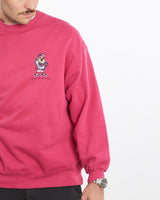 Vintage, 1996, Looney, Tunes, Taz, Devil, Sweatshirt, The Real Deal, size large, colour Burgundy, newtown, sydney, australia, thrift store, opshop, preloved, secondhand, sustainable, retro, antique, 70s, 80s, 90s, 2000s, 00s, fashion, clothing, streetwear, trendy, garment, style, boutique, store, shop, archive, sale, cheap, best, top, Sweats and hoodies