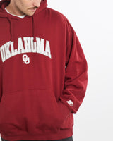 Vintage, Starter, NCAA, Oklahoma, Sooners, Hooded, Sweatshirt, The Real Deal, size extra large, colour Red, newtown, sydney, australia, thrift store, opshop, preloved, secondhand, sustainable, retro, antique, 70s, 80s, 90s, 2000s, 00s, fashion, clothing, streetwear, trendy, garment, style, boutique, store, shop, archive, sale, cheap, best, top, Sweats and hoodies