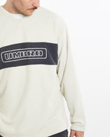 Vintage, Umbro, Fleece, Sweatshirt, The Real Deal, size large, colour White, newtown, sydney, australia, thrift store, opshop, preloved, secondhand, sustainable, retro, antique, 70s, 80s, 90s, 2000s, 00s, fashion, clothing, streetwear, trendy, garment, style, boutique, store, shop, archive, sale, cheap, best, top, Sweats and hoodies