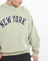 Vintage, 90s, New, York, Sweatshirt, The Real Deal, size large, colour Beige, newtown, sydney, australia, thrift store, opshop, preloved, secondhand, sustainable, retro, antique, 70s, 80s, 90s, 2000s, 00s, fashion, clothing, streetwear, trendy, garment, style, boutique, store, shop, archive, sale, cheap, best, top, Sweats and hoodies