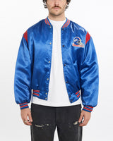 Vintage, 80s, NFL, New, York, Giants, Satin, Bomber, Jacket, The Real Deal, size large, colour Blue, newtown, sydney, australia, thrift store, opshop, preloved, secondhand, sustainable, retro, antique, 70s, 80s, 90s, 2000s, 00s, fashion, clothing, streetwear, trendy, garment, style, boutique, store, shop, archive, sale, cheap, best, top, Jackets