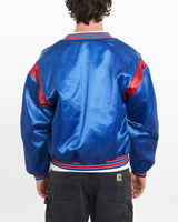 Vintage, 80s, NFL, New, York, Giants, Satin, Bomber, Jacket, The Real Deal, size large, colour Blue, newtown, sydney, australia, thrift store, opshop, preloved, secondhand, sustainable, retro, antique, 70s, 80s, 90s, 2000s, 00s, fashion, clothing, streetwear, trendy, garment, style, boutique, store, shop, archive, sale, cheap, best, top, Jackets