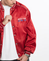 Vintage, 90s, Winston, Cup, Series, Satin, Bomber, Jacket, The Real Deal, size large, colour Red, newtown, sydney, australia, thrift store, opshop, preloved, secondhand, sustainable, retro, antique, 70s, 80s, 90s, 2000s, 00s, fashion, clothing, streetwear, trendy, garment, style, boutique, store, shop, archive, sale, cheap, best, top, Jackets