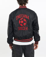 Vintage, 90s, Indiana, Soccer, Bomber, Jacket, The Real Deal, size large, colour Black, newtown, sydney, australia, thrift store, opshop, preloved, secondhand, sustainable, retro, antique, 70s, 80s, 90s, 2000s, 00s, fashion, clothing, streetwear, trendy, garment, style, boutique, store, shop, archive, sale, cheap, best, top, Jackets