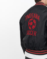 Vintage, 90s, Indiana, Soccer, Bomber, Jacket, The Real Deal, size large, colour Black, newtown, sydney, australia, thrift store, opshop, preloved, secondhand, sustainable, retro, antique, 70s, 80s, 90s, 2000s, 00s, fashion, clothing, streetwear, trendy, garment, style, boutique, store, shop, archive, sale, cheap, best, top, Jackets