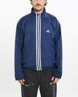 Vintage, 90s, Adidas, Windbreaker, Jacket, The Real Deal, size large, colour Navy, newtown, sydney, australia, thrift store, opshop, preloved, secondhand, sustainable, retro, antique, 70s, 80s, 90s, 2000s, 00s, fashion, clothing, streetwear, trendy, garment, style, boutique, store, shop, archive, sale, cheap, best, top, Jackets